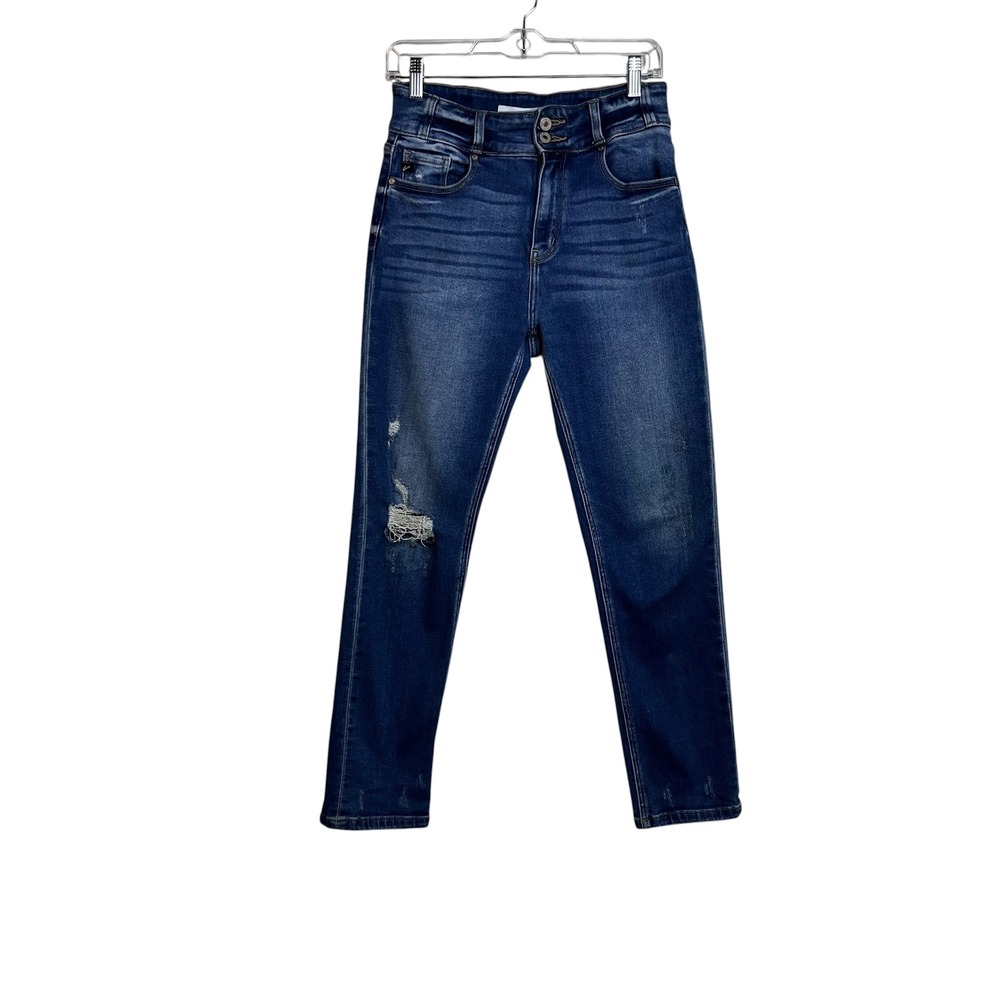 KanCan Estilo High Rise Distressed Skinny Jeans Medium Wash Blue Size 7/27